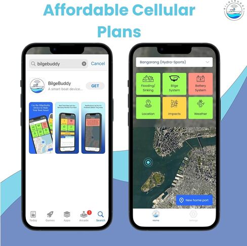 BoatSense by BilgeBuddy Smart Boat Monitoring System with High Water & Low Battery Alerts, GPS Tracking, Remote Bilge Pump Control & Health Tests – Easy Install, No Extra Accessories Needed in Kuwait