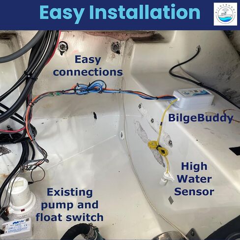 BoatSense by BilgeBuddy Smart Boat Monitoring System with High Water & Low Battery Alerts, GPS Tracking, Remote Bilge Pump Control & Health Tests – Easy Install, No Extra Accessories Needed in Kuwait