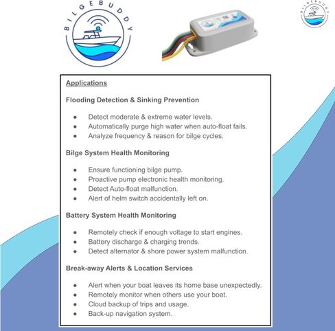 BoatSense by BilgeBuddy Smart Boat Monitoring System with High Water & Low Battery Alerts, GPS Tracking, Remote Bilge Pump Control & Health Tests – Easy Install, No Extra Accessories Needed in Kuwait