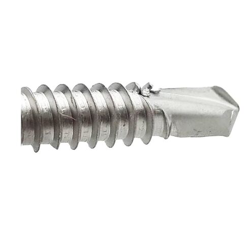 #14 x 1-1/4" Hex Washer Head Self Drilling Tek Screws, Stainless Steel 410, Full Thread, Plain Finish, Self-Drilling, Quantity 1000 by Fastenere in Kuwait