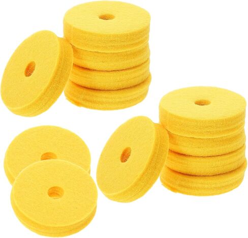 Kisangel 12pcs Yellow Cymbal Felt Pads Set with Double-layer Thick Cotton Felt Cymbal Protector Cushions for Drum Set Stand Replacement Drum Washers for Sound Protection in Kuwait