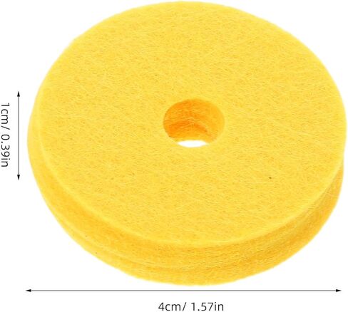 Kisangel 12pcs Yellow Cymbal Felt Pads Set with Double-layer Thick Cotton Felt Cymbal Protector Cushions for Drum Set Stand Replacement Drum Washers for Sound Protection in Kuwait