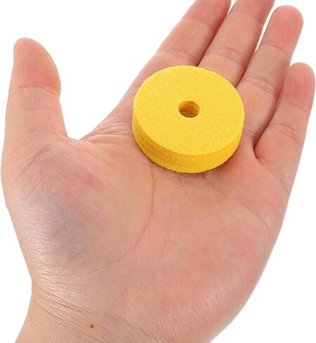 Kisangel 12pcs Yellow Cymbal Felt Pads Set with Double-layer Thick Cotton Felt Cymbal Protector Cushions for Drum Set Stand Replacement Drum Washers for Sound Protection in Kuwait