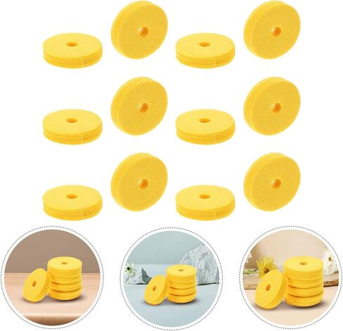 Kisangel 12pcs Yellow Cymbal Felt Pads Set with Double-layer Thick Cotton Felt Cymbal Protector Cushions for Drum Set Stand Replacement Drum Washers for Sound Protection in Kuwait