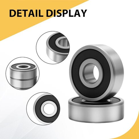 SYOWADA 10Pcs 6301RS Bearings, 12mm ID 37mm OD 12mm Width 6301RS ABEC3 High Speed Double Sealed Ball Bearings in Kuwait