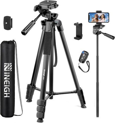 75" Phone Tripod Stand, Overhead Tripod for iPhone with Remote, Portable Horizontal Mount for Video, Live Streaming & Vlogging, Compatible with iPhone Camera in Kuwait