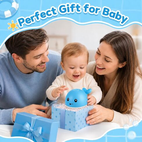 Gigilli Whale Bath Toy Sprinkler - Light Up Bath Toys for Kids Ages Infant Baby Toys - Toddler Bathtub Pool Water Table Toys Year Boys Girls Gifts Birthday Gifts in Saudi Arabia