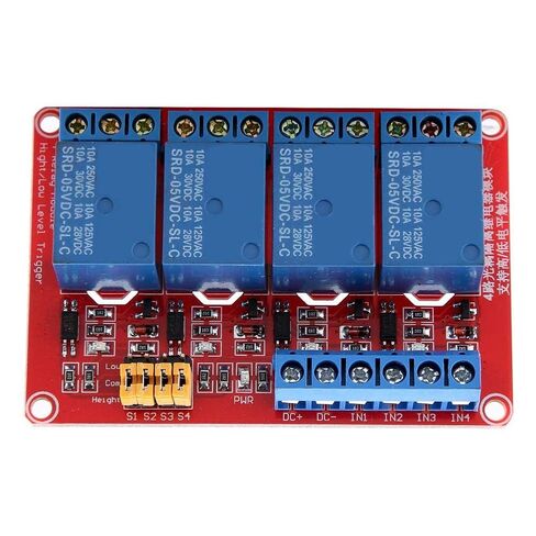 Relay Board, Relay Module 4 Channel with Optocoupler Low Level Expansion Board for 5V/12V/24V(5V) in Kuwait