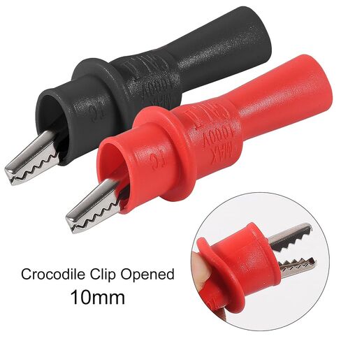 10Pcs Multimeter Push on Alligator Clips Set Threaded Slide-On Insulated Crocodile Clamps for Electrical Testing in Kuwait