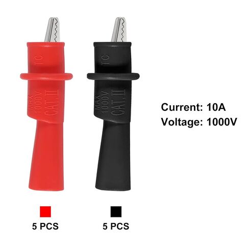 10Pcs Multimeter Push on Alligator Clips Set Threaded Slide-On Insulated Crocodile Clamps for Electrical Testing in Kuwait