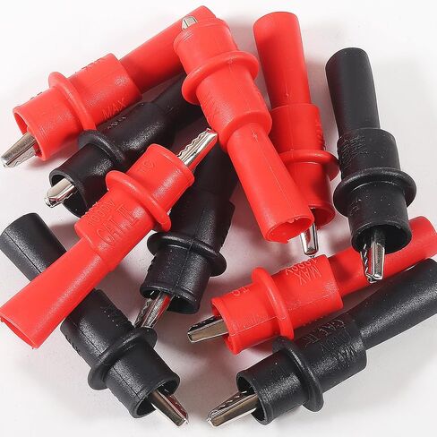 10Pcs Multimeter Push on Alligator Clips Set Threaded Slide-On Insulated Crocodile Clamps for Electrical Testing in Kuwait