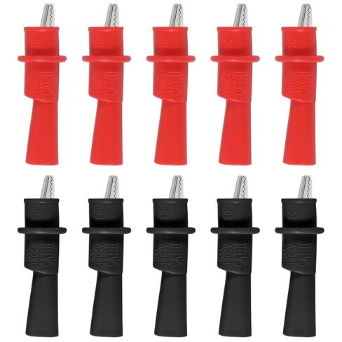 10Pcs Multimeter Push on Alligator Clips Set Threaded Slide-On Insulated Crocodile Clamps for Electrical Testing in Kuwait