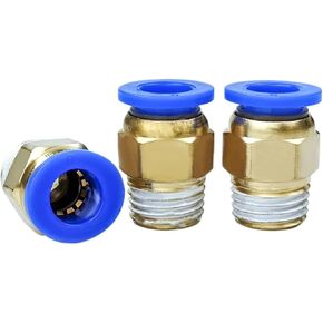 BSPT PC8-02 Pneumatic Fitting 8mm Tube 1/4" Male Thread Pipe Nipple Brass Connector 10Pcs in Kuwait