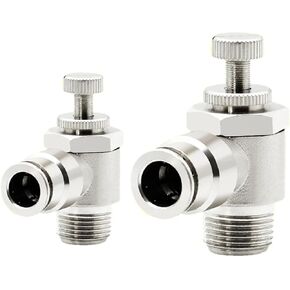Copper Trachea Pneumatic SL4/6/8/10/12-01/02/03/04mm Cylinder Speed Valve Throttle External Thread 6Pcs(SL12-04) in Kuwait