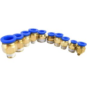 BSPT-1/8'' 1/4'' 3/8'' 1/2'' Male-4 6 8 10 12mm Pneumatic Connectors Straight Fittings PC6-01 1Pcs(PC8-01) in Kuwait