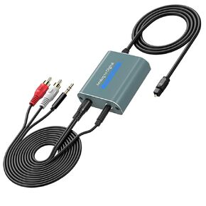 RCA إلى محول صوت بصري مزدوج 3.5 مم جاك تناظري إلى محول رقمي بصري 96 كيلو هرتز محول ADC من الألومنيوم مع كابل SPDIF وكابل صوت 3.5 وكابل 3.5 إلى RCA in Kuwait