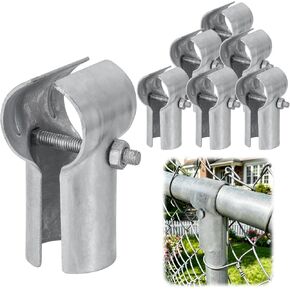 6 PCS End Rail T Clamps for 1-3/8" OD Pipe, Galvanized Chain Link Fence T Clamps with Bolts and Nuts, Pipe Connector Clamps for Fence Panels, Kennels, Handrails in Saudi Arabia
