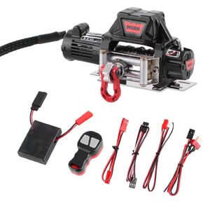 Metal Automatic Winch with Wireless Remote Controller & Receiver for Axial SCX10 90046 TRX4 Redcat 1/10 RC Crawler Toy Upgrades in Kuwait