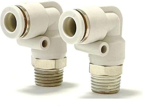 Pneumatic PL4-02 PL4-M5 White PL6-01 Connector PL10-02 Threaded Bend L-type Two-way PL8-02/03/04 10Pcs(PL6-M5) in Kuwait