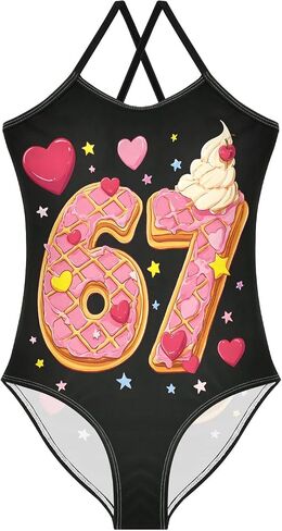 Girls One Piece Swimsuits, Cute Wolf Beach Bathing Suit Sport Halter Swimwear, 3T in Kuwait