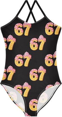 Girls One Piece Swimsuits, Cute Wolf Beach Bathing Suit Sport Halter Swimwear, 3T in Kuwait