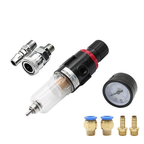 1pcs AFR2000 G1/4 Pneumatic Air Filter Regulator with Pressure Gauge/Flow Control Valve/Air Compressor Drain/Speed Controller(AFR2000-PC 4mm) in Kuwait