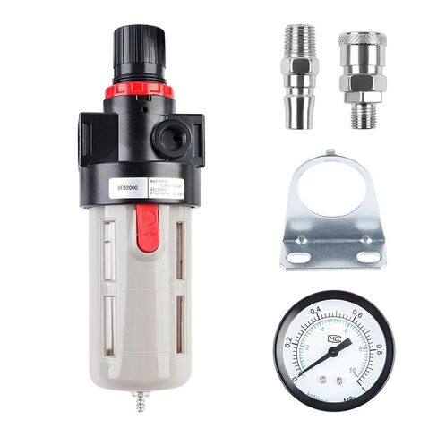 1pcs BFR-2000 Oil-Water Separator Pneumatic Filter Air Processor with Protective Cover Pressure Gauge & Copper Filter Element(BFR-2000-B) in Kuwait