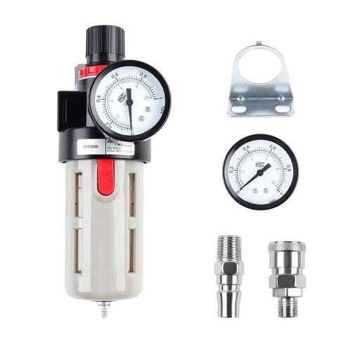 1pcs BFR-2000 Oil-Water Separator Pneumatic Filter Air Processor with Protective Cover Pressure Gauge & Copper Filter Element(BFR-2000-B) in Kuwait