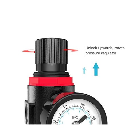 1pcs AFR2000+AL2000 G1/4" AFC2000 Air Compressor Oil Water Separator Filter Regulator Trap Airbrush Pressure Reducing Value(PC 12mm Fitting) in Kuwait