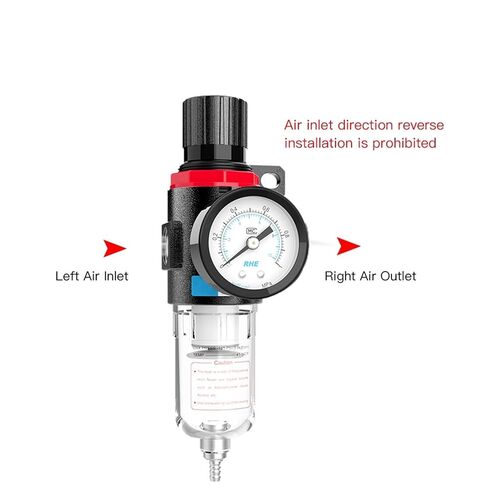 1pcs AFR2000+AL2000 G1/4" AFC2000 Air Compressor Oil Water Separator Filter Regulator Trap Airbrush Pressure Reducing Value(PC 12mm Fitting) in Kuwait