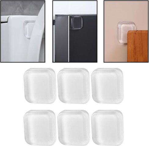 Wall Protectors Pack of 6 Clear Square Pads Adhesive Rubber Guards Easy Installation Wall Damage Wood Protector in Kuwait