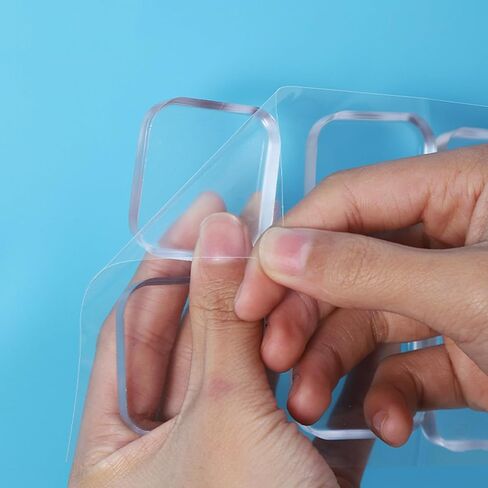 Wall Protectors Pack of 6 Clear Square Pads Adhesive Rubber Guards Easy Installation Wall Damage Wood Protector in Kuwait