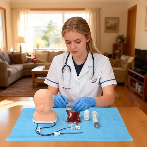 Ultrassist Pediatric Scalp Vein IV Trainer, Infant IV Simulation Head Kit for IV Training, Venipuncture Skills, Injection Practice, Clinical Nursing Training in Kuwait