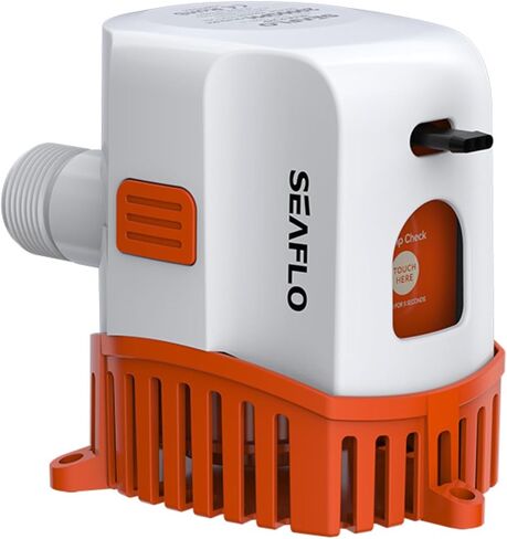 SEAFLO 17-Series 2000 GPH Automatic Bilge Pump - 12V, Submersible Boat Pump, Marine Bilge Water Removal, Dual Outlet ¾" Intake 1 ⅛" Discharge, Compact Design, 4 Year Warranty in Kuwait