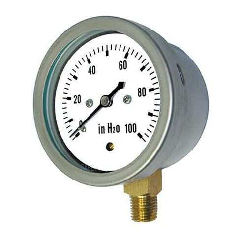 مقاييس PIC LP1-SB-404-5PSI مقياس الضغط المنخفض الجاف غير القابل للملء مع حافظة SS، 316 SS داخلي، عدسة بلاستيكية، قرص 4 بوصة، نطاق 0/5 رطل لكل بوصة مربعة، 1/4 بوصة ذكر NPT in Kuwait