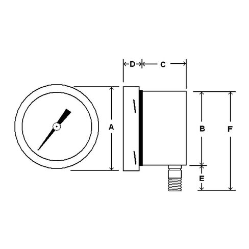 مقاييس PIC LP1-SB-404-5PSI مقياس الضغط المنخفض الجاف غير القابل للملء مع حافظة SS، 316 SS داخلي، عدسة بلاستيكية، قرص 4 بوصة، نطاق 0/5 رطل لكل بوصة مربعة، 1/4 بوصة ذكر NPT in Kuwait