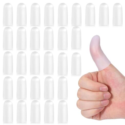 40Pcs Gel Finger Cots Silicone Protectors Fingertips Protection Thumb Protector for Trigger Finger Arthritis Pain Relief in Kuwait
