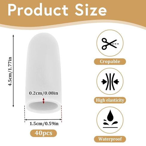 40Pcs Gel Finger Cots Silicone Protectors Fingertips Protection Thumb Protector for Trigger Finger Arthritis Pain Relief in Kuwait