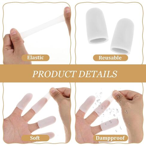 40Pcs Gel Finger Cots Silicone Protectors Fingertips Protection Thumb Protector for Trigger Finger Arthritis Pain Relief in Kuwait