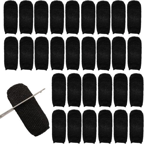 30Pcs Cut Resistant Finger Cots, Reusable Gel Finger Guards, Protective Fingertip Sleeves for Kitchen Food Prep, Cutting, Crafting and Office Work(Black) in Kuwait