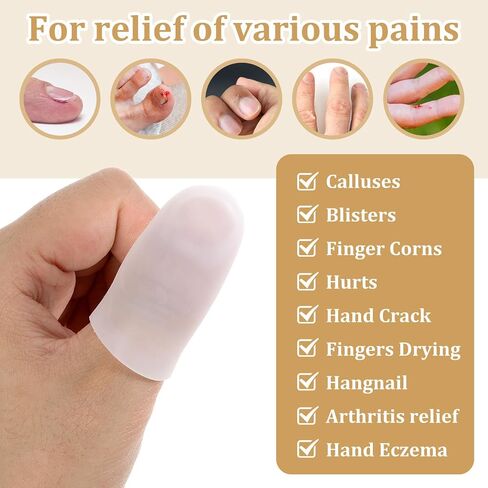 40Pcs Gel Finger Cots Silicone Protectors Fingertips Protection Thumb Protector for Trigger Finger Arthritis Pain Relief in Kuwait