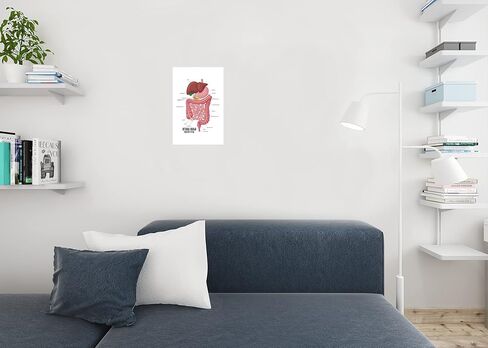 ملصق الجهاز الهضمي رسم توضيحي داخلي للإنسان مخطط تعليمي لتشريح الإنسان ملصق فني جداري رائع مطبوع مقاس 12 × 18 in Kuwait
