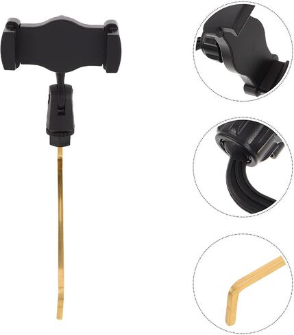 Vaguelly Saxophone Phone Holder Stand with Adjustable Viewing Angles and Portable Design, Abs and Stainless Steel Sax Lyre Clip for Smartphones and Music Sheets, for Home Practice in Kuwait