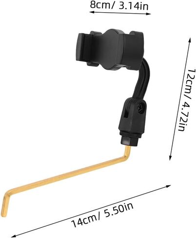 Vaguelly Saxophone Phone Holder Stand with Adjustable Viewing Angles and Portable Design, Abs and Stainless Steel Sax Lyre Clip for Smartphones and Music Sheets, for Home Practice in Kuwait