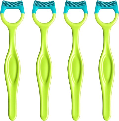 Compact Head Toothbrush for Partial & Implant Dentures, 4 - Pack | Soft narrow head cleans the gaps, gumline & exposed implants left when partial or implant - supported dentures are removed in Kuwait