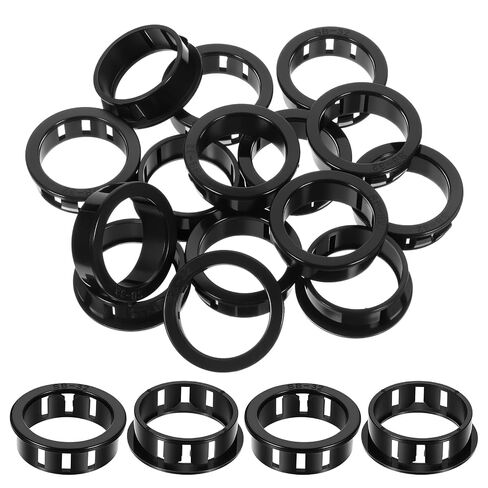 15PCS Round Cable Snap Bushing Grommets, 1-1/4"(32mm) Plastic Cable Hole Grommets for Wiring, Black Snaps in Cables Grommet Protector, Snap in Cord Bushing Protect Cables for Locking Tube Hose in Kuwait