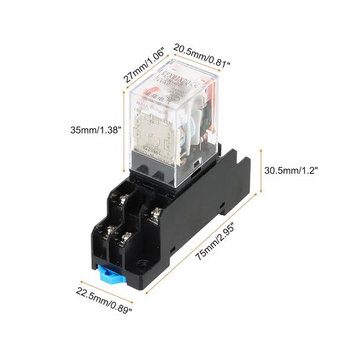 MECCANIXITY 4 Set AC24V Electromagnetic Power Relay, 8-Pin 10A Power Coil Relay with LED Indicator and Socket Base DPDT 2NO 2NC for Industrial, Home Appliances and DIN Rail System in Kuwait