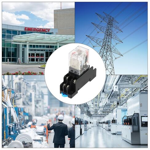 MECCANIXITY 4 Set AC24V Electromagnetic Power Relay, 8-Pin 10A Power Coil Relay with LED Indicator and Socket Base DPDT 2NO 2NC for Industrial, Home Appliances and DIN Rail System in Kuwait