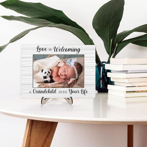 Photo Frame Gifts for New Grandparents, Picture Frame Gift for New Grandma Grandpa, Pregnancy Announcement Gifts, Ultrasound Picture Frames, Love Is Welcoming a Grandchild,4x6Inches photo(White) in Saudi Arabia