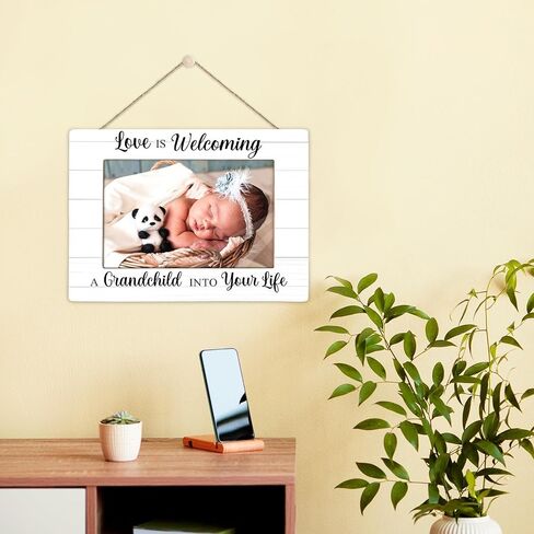 Photo Frame Gifts for New Grandparents, Picture Frame Gift for New Grandma Grandpa, Pregnancy Announcement Gifts, Ultrasound Picture Frames, Love Is Welcoming a Grandchild,4x6Inches photo(White) in Saudi Arabia